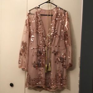 Beige/gold romper/shorts